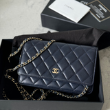CHANEL WALLET ON CHAIN BAG | NAVY BLUE