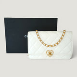 CHANEL HEART CC LOCK WALLET ON CHAIN
