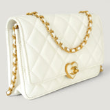 CHANEL HEART CC LOCK WALLET ON CHAIN