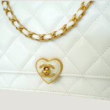 CHANEL HEART CC LOCK WALLET ON CHAIN