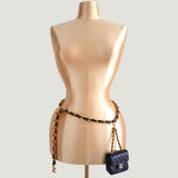 CHANEL CHAIN BELT | MICRO BAG | NAVY BLUE