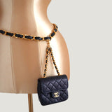 CHANEL CHAIN BELT | MICRO BAG | NAVY BLUE