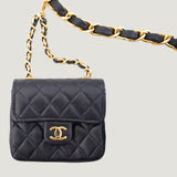 CHANEL CHAIN BELT | MICRO BAG | NAVY BLUE