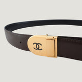 CHANEL REVERSABLE BELT | BLACK & BROWN