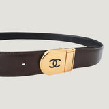 CHANEL REVERSABLE BELT | BLACK & BROWN